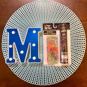 Lite Brite Template Stencil Refill Pack with 100 Colorful Pegs and 8 Designs